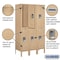 Salsbury Industries Wardrobe Locker, 36" W, 15" D, 66" H, (3) Wide, (6) Openings, Tan 62355TN-U - alternate 4